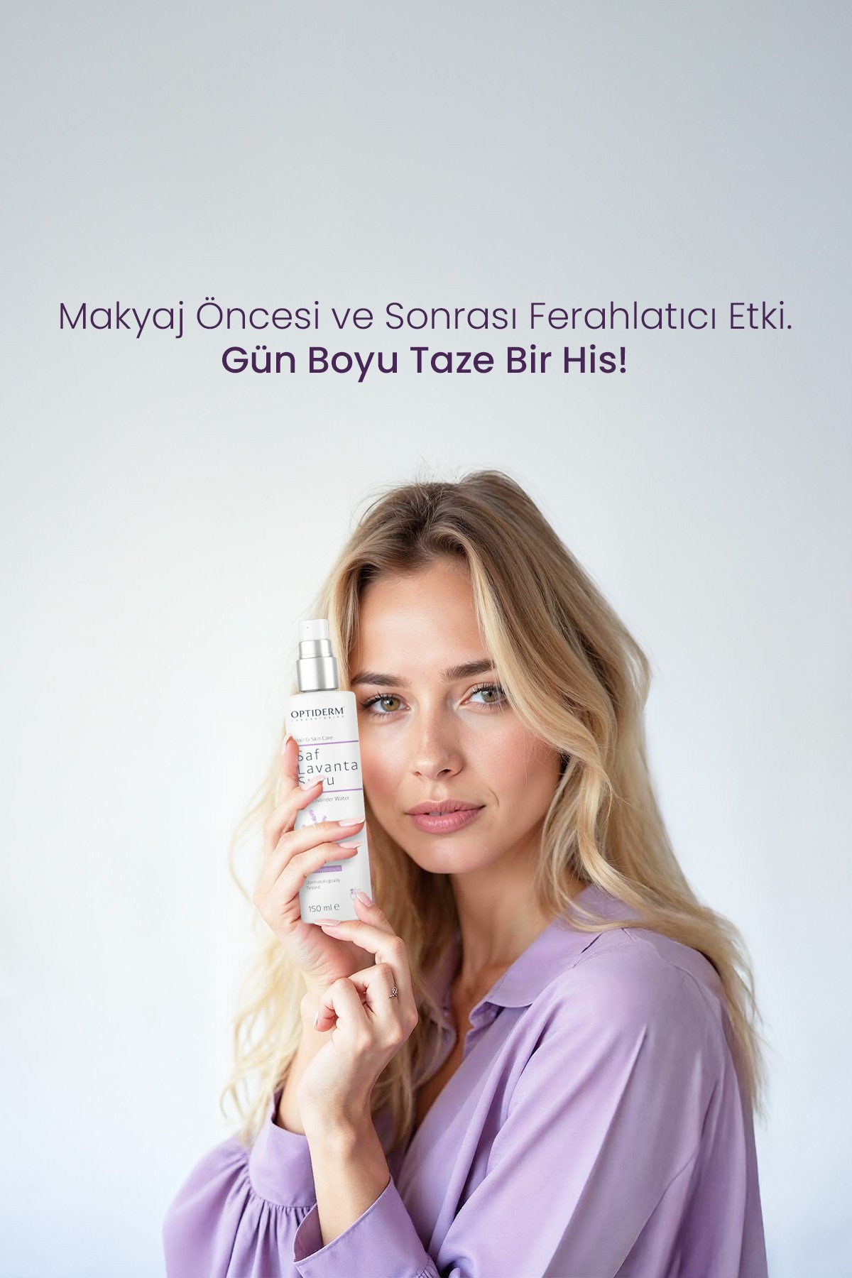 Optiderm Lavanta Suyu Canlandırıcı ve Besleyici Tonik %100 Doğal ve Saf 150 ml